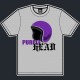 Tee-shirt casque pailleté Purple Head gris chiné violet