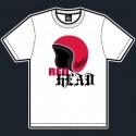 Tee-shirt casque pailleté Red Head blanc