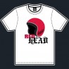 Tee-shirt casque pailleté Red Head blanc et rouge