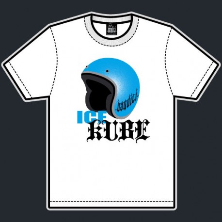 Tee-shirt casque pailleté Ice Kube blanc et bleu