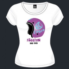 Tee-shirt casque pailleté Freedom blanc violet