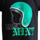 Tee-shirt casque pailleté Black Mint noir et vert