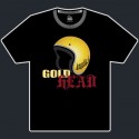 Tee-shirt casque pailleté Gold Head noir